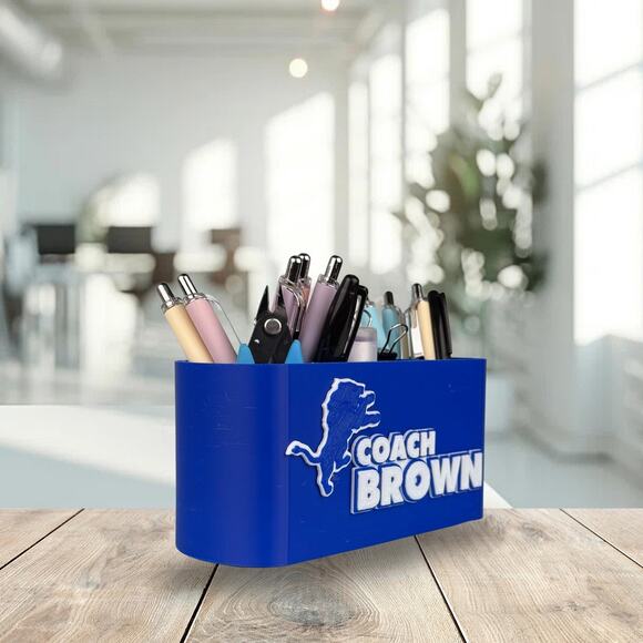 Personalized Detroit Lions Desk Organizer, Lions Gift, Lions Teacher Gifts - Picture 4 of 7